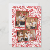 Eerste kerstfeest samen Arch Rood 3 foto collage Feestdagenkaart (Achterkant)