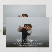 Eerste kerstfeest samen foto Merry Kerstmis Feestdagenkaart (Voorkant / Achterkant)