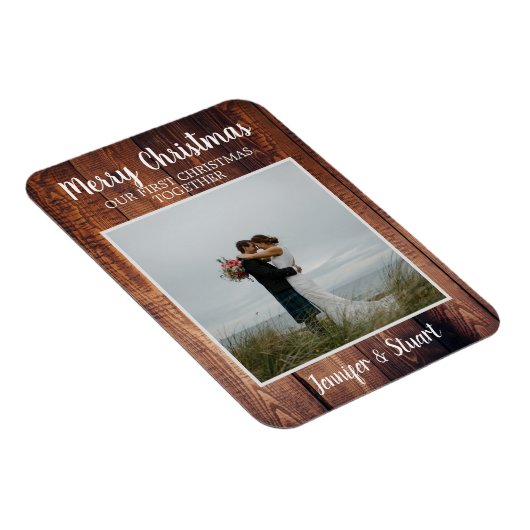 Eerste Kerstfeest samen Merrry kerstfoto Magneet (Rechterzijde)