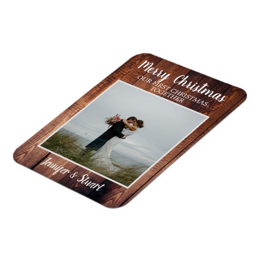 Eerste Kerstfeest samen Merrry kerstfoto Magneet (Linkerzijde)