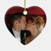 Eerste kerstfeest samen Teddy Bear Aangepaste Foto Keramisch Ornament (Achterkant)