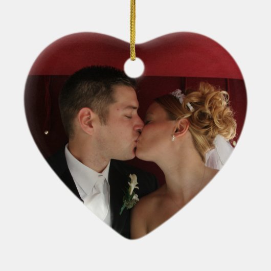 Eerste kerstfeest samen Teddy Bear Aangepaste Foto Keramisch Ornament (Achterkant)