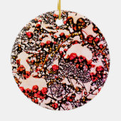 Eerste kerstfeest samen winterbessen keramisch ornament (Achterkant)