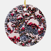 Eerste kerstfeest samen winterbessen keramisch ornament (Achterkant)