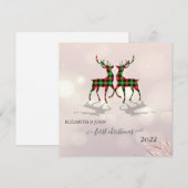 Eerste kerstfeest, Schattige herten buffelruit (Voorkant / Achterkant)
