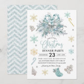 Eerste kerstfeest Snowflake Kaart (Voorkant / Achterkant)