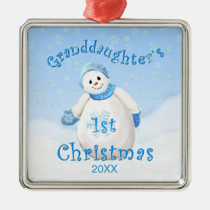 Eerste Kerstfeest Snowman Ornament van kleindochte