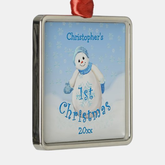 Eerste Kerstfeest Snowman Ornament voor baby's (Rechts)
