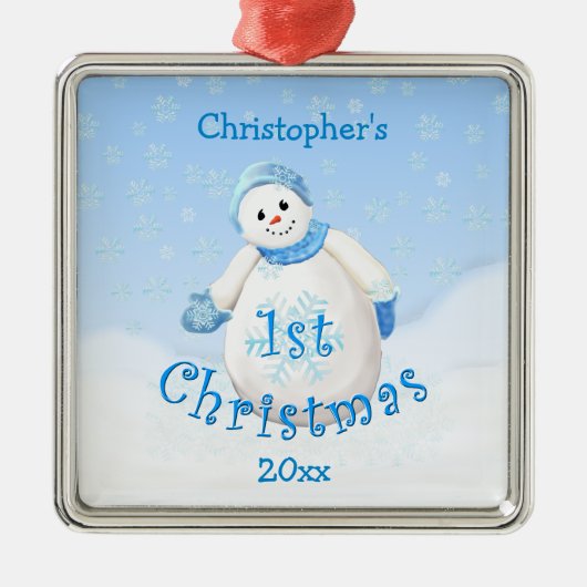 Eerste Kerstfeest Snowman Ornament voor baby's (Voorkant)