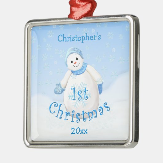Eerste Kerstfeest Snowman Ornament voor baby's (Links)