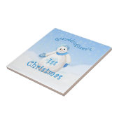 Eerste Kerstfeest Snowman Tile, kleindochter Tegeltje (Zijkant)