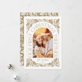 Eerste Kerstfeest Together Arch 3 Foto Collage Feestdagenkaart