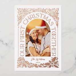 Eerste Kerstfeest Together Arch 3 Foto Collage Folie Feestdagenkaart
