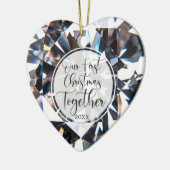 Eerste Kerstfeest Together Foto Crystal Heart Keramisch Ornament (Links)