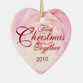 Eerste kerstfeest Together Heart Monogram Ornament (Rechts)