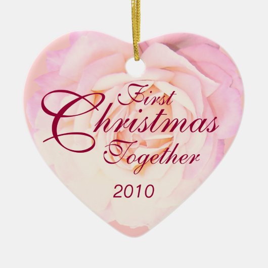 Eerste kerstfeest Together Heart Monogram Ornament (Voorkant)