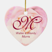 Eerste kerstfeest Together Heart Monogram Ornament (Achterkant)