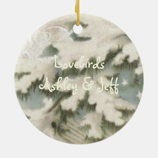 Eerste kerstfeest Tortelduifjes Ornament (Achterkant)