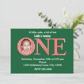 Eerste kerstfeest uitnodiging 1e eerste verjaardag (Staand voorkant)