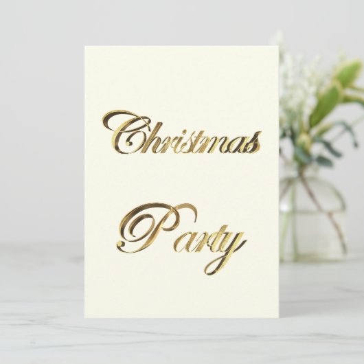Eerste kerstfeest Uitnodiging Elegant Faux Gold Wh (Staand voorkant)