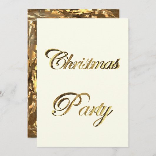 Eerste kerstfeest Uitnodiging Elegant Faux Gold Wh (Voorkant / Achterkant)