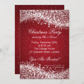 Eerste kerstfeest Uitnodiging Elegant Sparkle Red (Voorkant / Achterkant)