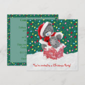 Eerste kerstfeest Uitnodiging Santa Teddy Bear (Voorkant / Achterkant)