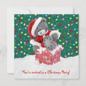 Eerste kerstfeest Uitnodiging Santa Teddy Bear (Voorkant)