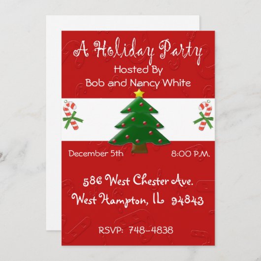 Eerste kerstfeest Uitnodiging voor zakelijk of per (Voorkant / Achterkant)