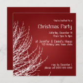 Eerste kerstfeest Uitnodigingen Rood Wit Uitnodigi (Voorkant / Achterkant)