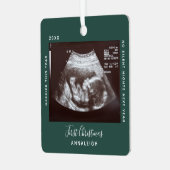 Eerste kerstfeest Ultrasound Foto Merrier Holiday Metalen Ornament (Voorkant links)