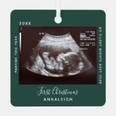 Eerste kerstfeest Ultrasound Foto Merrier Holiday Metalen Ornament (Achterkant)