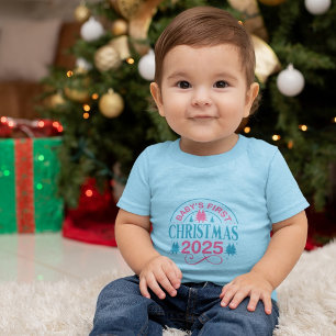 Eerste kerstfeest van baby jongen Blauw