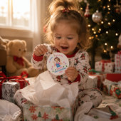 Eerste kerstfeest van de baby, aangepaste naam keramisch ornament
