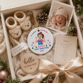 Eerste kerstfeest van de baby, aangepaste naam keramisch ornament