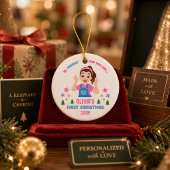 Eerste kerstfeest van de baby, aangepaste naam keramisch ornament