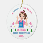 Eerste kerstfeest van de baby, aangepaste naam keramisch ornament (Links)