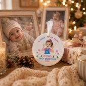 Eerste kerstfeest van de baby, aangepaste naam ornament