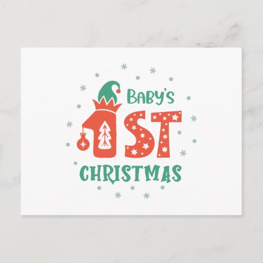 Eerste kerstfeest van de baby briefkaart (Voorkant)