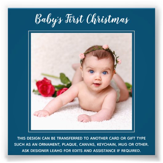 Eerste kerstfeest van de baby FOTO sjabloon - Maak Afdruk (Voorkant)