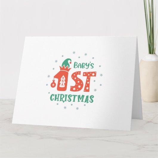 Eerste kerstfeest van de baby kaart (Voorkant)