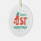Eerste kerstfeest van de baby keramisch ornament (Rechts)