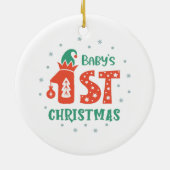 Eerste kerstfeest van de baby keramisch ornament (Achterkant)