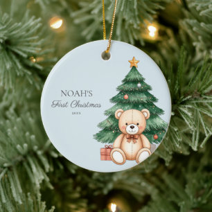 Eerste kerstfeest van de baby keramisch ornament