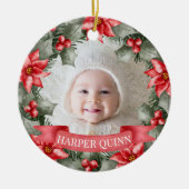 Eerste kerstfeest van de baby keramisch ornament (Voorkant)