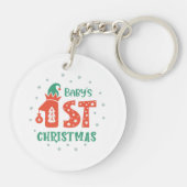 Eerste kerstfeest van de baby sleutelhanger (Achterkant)