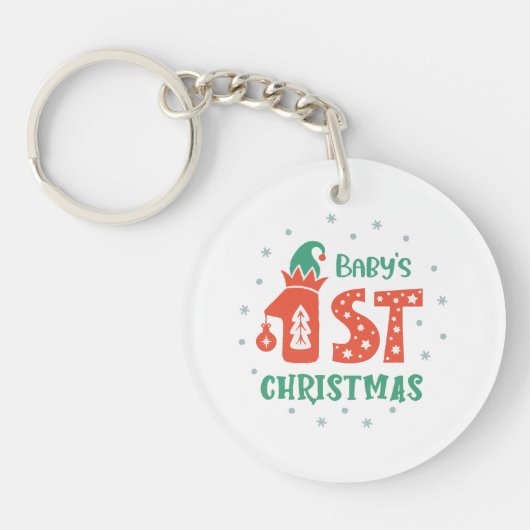 Eerste kerstfeest van de baby sleutelhanger (Voorkant)