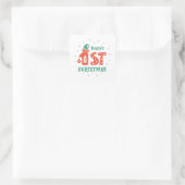 Eerste kerstfeest van de baby vierkante sticker (Tas)