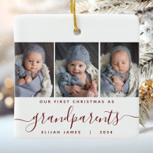 Eerste kerstfeest van grootouders 1 3 foto's borde