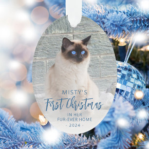 Eerste kerstfeest voor altijd thuis huisdier foto ornament
